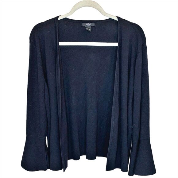 Alfani Open Front Black Cardigan Sweater Plus Size 2X 2XL Flared Sleeves Soft - Picture 1 of 4